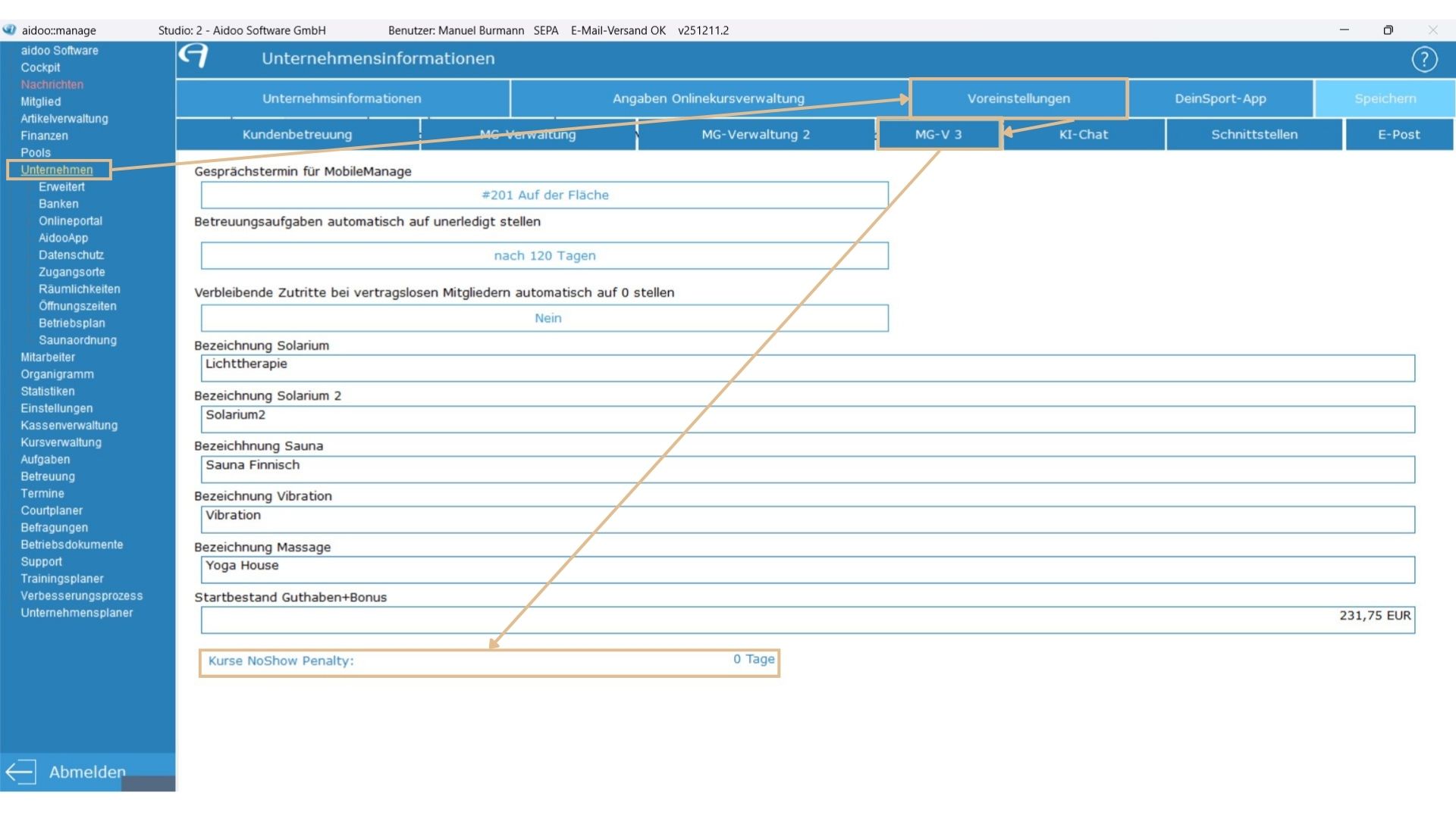 Buchungsbeschränkungen – Unternehmen